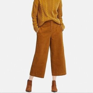 Uniqlo Cropped Corduroy Wide Leg Pants - NWT